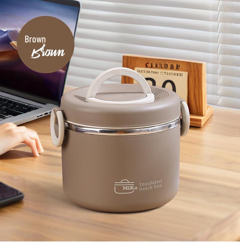 Portable Double-Layer Insulated Lunch Box for Students & Office Workers, 304 Stainless Steel, Ideal for Meal Transport