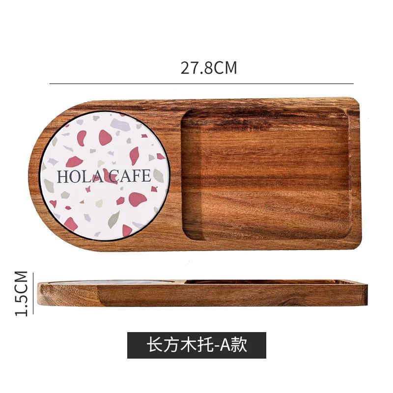 Japanese Solid Wood Tray Afternoon Tea Cake Small Meal Plate Dim Sum Snack Wood Tableware Household Bread Dessert