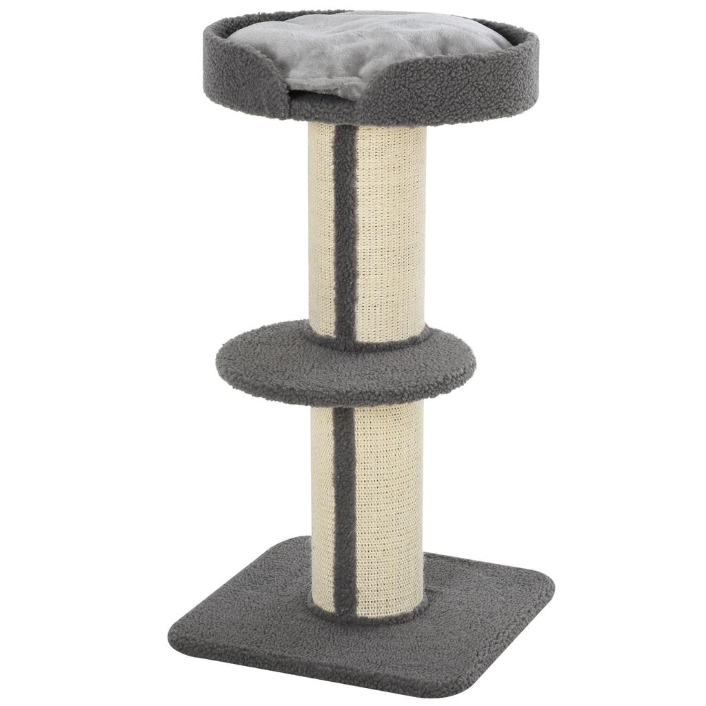 Cat Tree with Bed, Cushion, Plush Cover, and Sisal Rope Poles