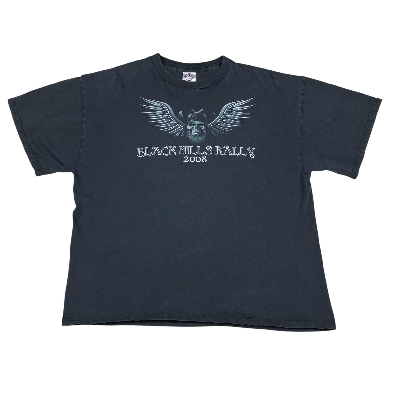 2008 Sturgis Motorcycle Rally Black Hills Faded Black T Tee Shirt Size XL Unisex T-Shirt XXXL