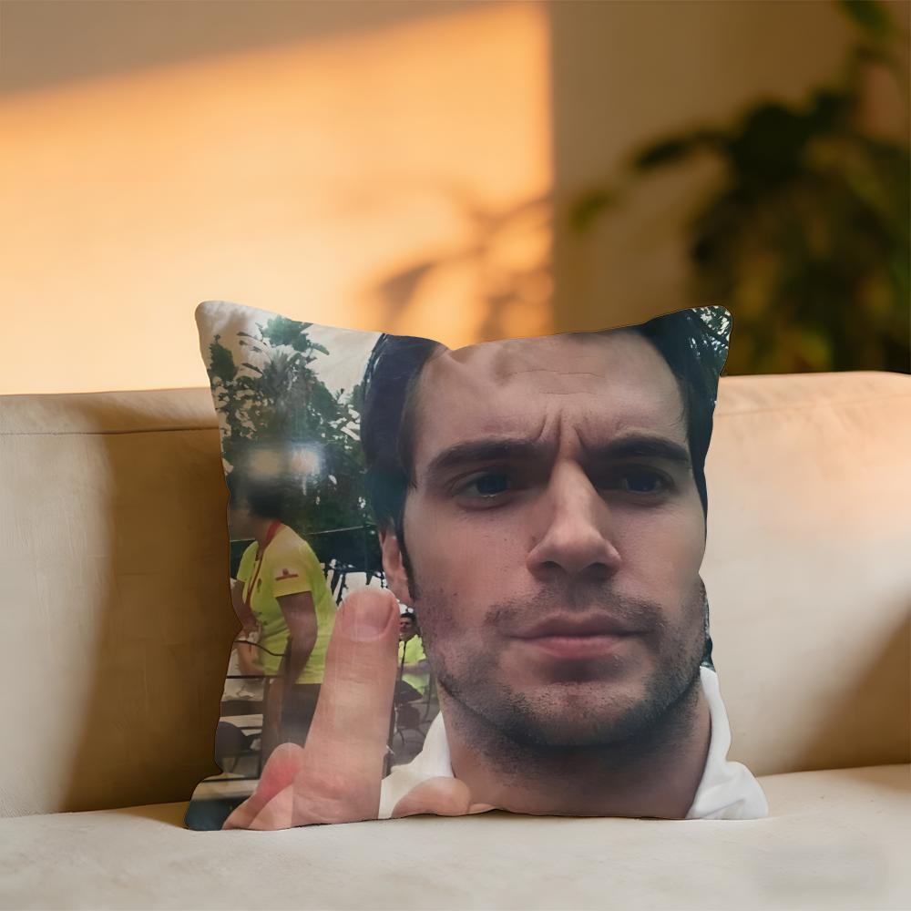 Henry Cavill Cushion Cover Cozy Velvet Throw PillowSoft Warm Cushion For Sofa  Bed