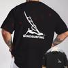 Windsurfing Creative Design Motorcycle Double-Sided Print T-Shirt Men Short Sleeve O-neck Casu