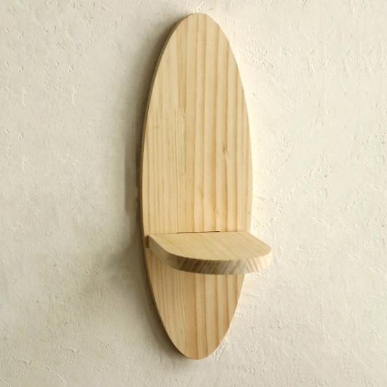 Yousheng Wooden Wall Shelf Boho Wall-mounted Storage Shelf Rustic Floating Oval Shelf Display Plants Pictures Collectibles for Living Room Bedroom