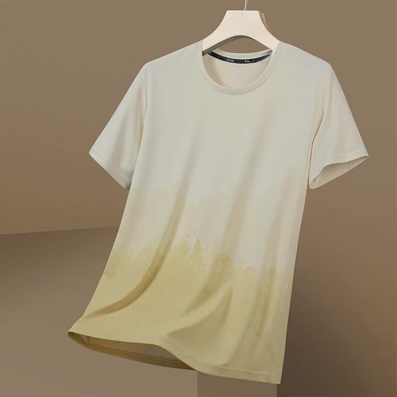 Men's Gradient Quick-Dry Ice Silk Mesh T-Shirt, Short-Sleeved, Breathable Summer 2023 Trend.