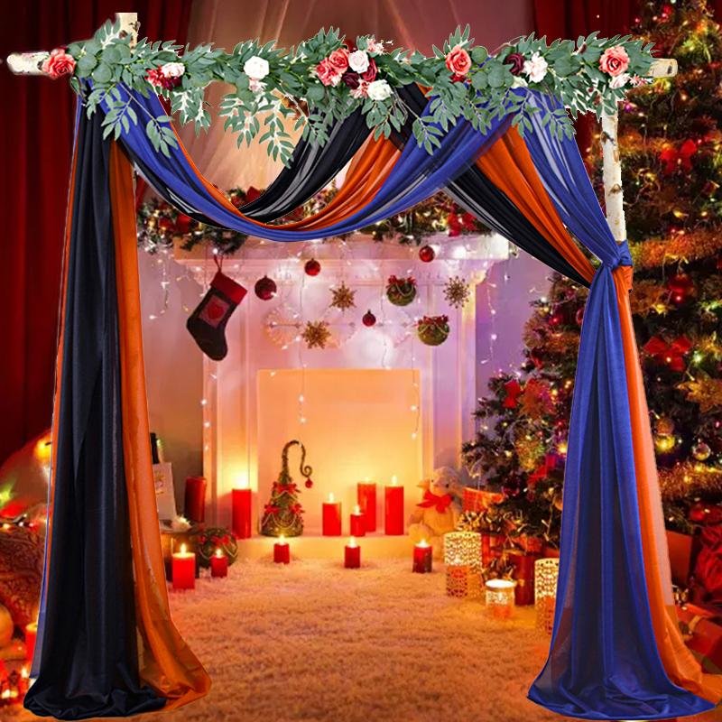 

3pc/set Party Wedding Arch Drape Tulle Sheer Stretch yarn Decoration Fabric Decor Backdrop