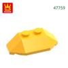 Non-Toxic 60Pcs/Lot 47759 Wedge Sloped 45° 2 X 4 Triple Building Blocks Moc Accessories Compatible With Brick Toys For Kid Gift Box