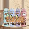 1PC Capybara Hug Small Animal Print 750ml Color Plastic Sports Water Bottle Leakproof Flip Straw Lid Suitable for Sports Office Home Use