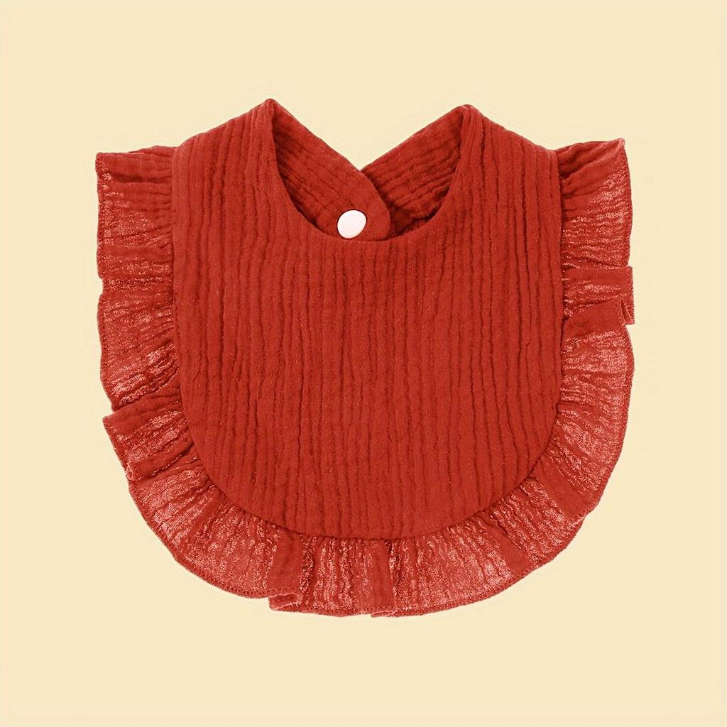 Květinový potisk Dětské bryndáčky Nastavitelné Zapínání Sliny Ručník Nařasený okraj Mušelín Bavlna Odříhnutí Tkaniny Duha A Grade Dívčí šátek na krmení