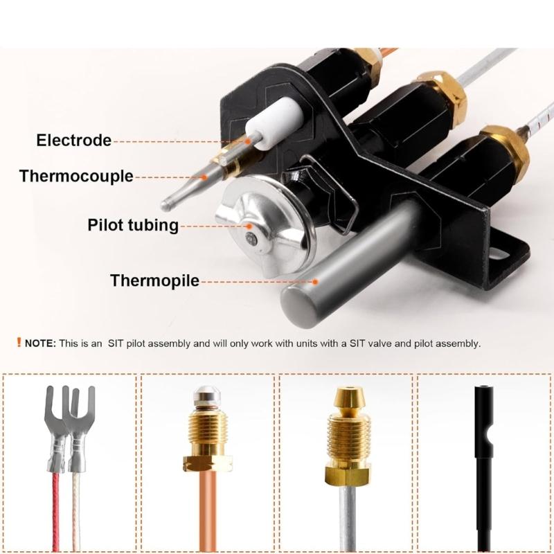 Tubing Water Heater Assembly Spark and Sensor Electrode Electric Water Heater Accessories Suitable for Water Heaters
