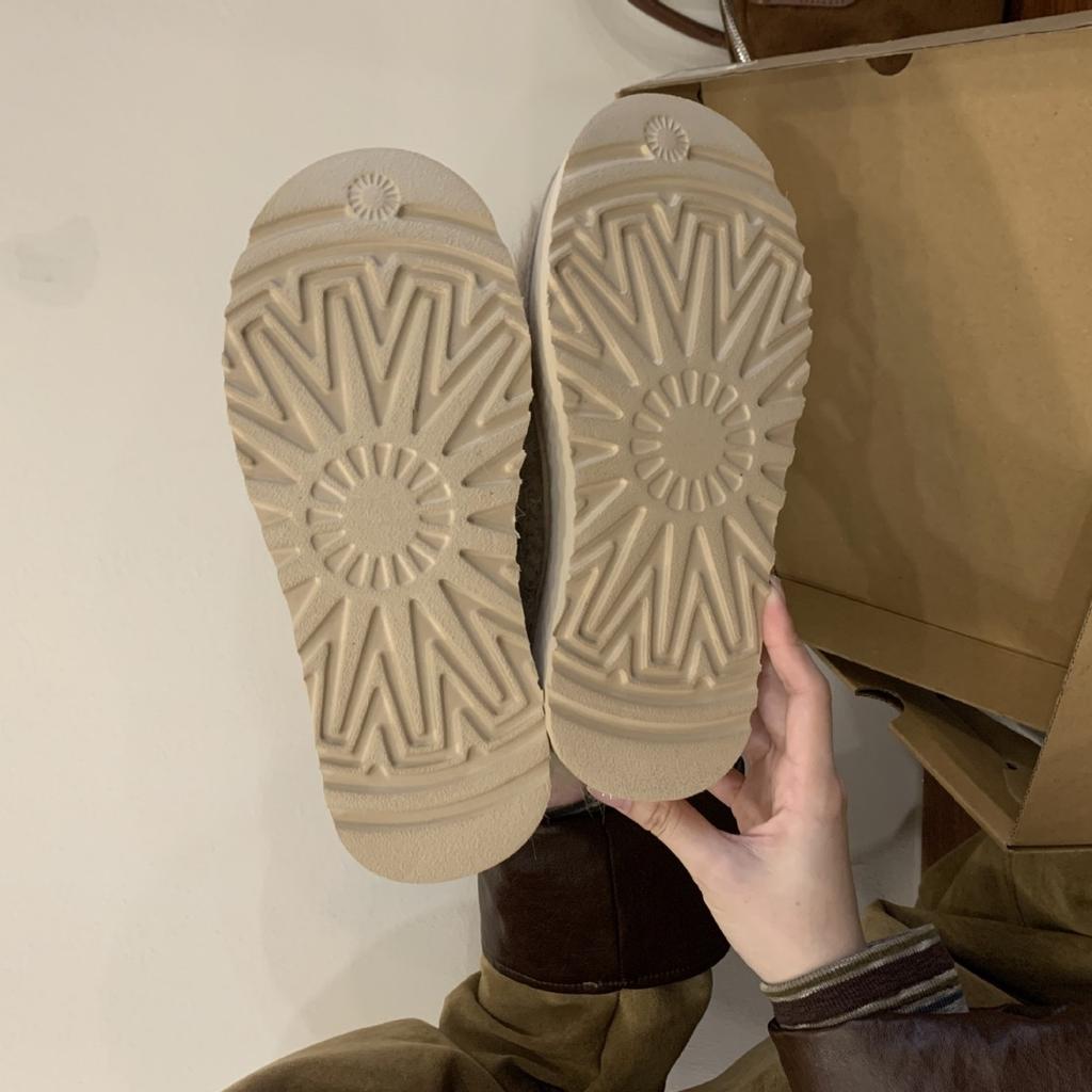 2025 Autumn and Winter New Round-headed Mink Hairy Medium Tube Warm Velvet Snow Boots Fashionable Platform Short Boots