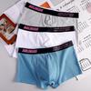 Men Threaded Boxershorts Sexy Cotton Underpants Trunks Homme U Convex Underwear Bulge Pouch Panties Low Rise Knickers