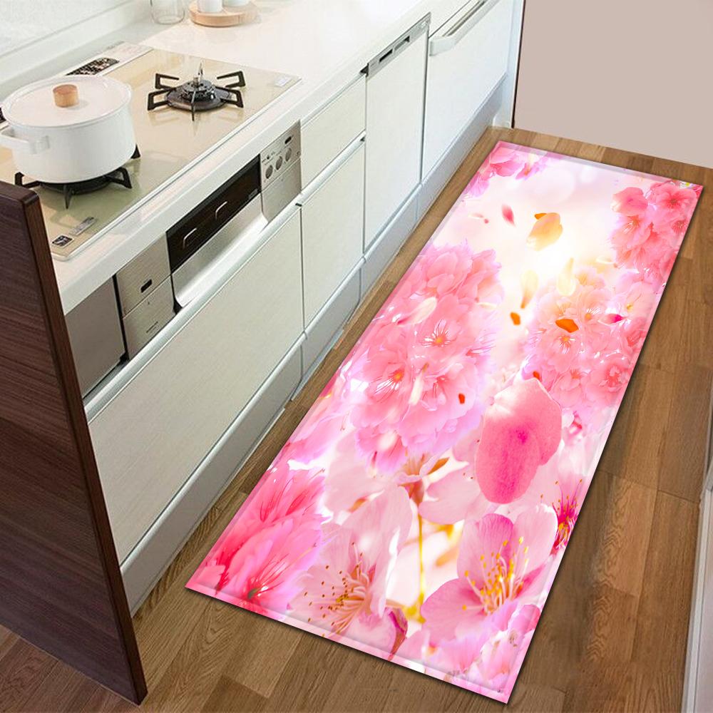 

Килимок для вхідних дверей Nordic кухонний килимок Килим для ванної кімнати Нековзка підлога Коридор Рослинний візерунок Килимок для вітальні 50x80cm