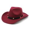 Western Cowboy Hat Woolen Men'S And Women'S Jazz Top Hat Men'S And Women'S Ethnic Style Felt Hat
