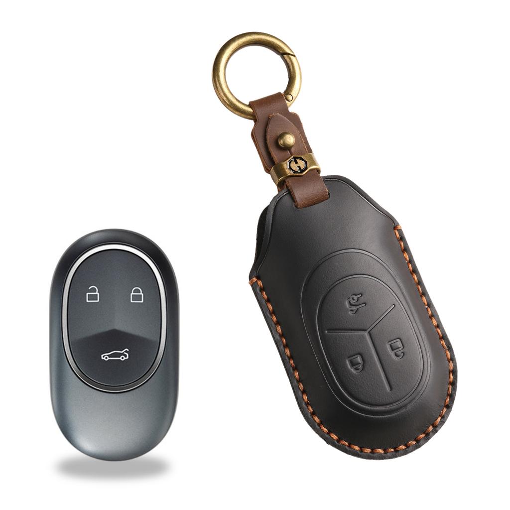 New Retro Car Key Protective Case for NIO ET7 New ET5 Key Bag Handmade Leather Buckle