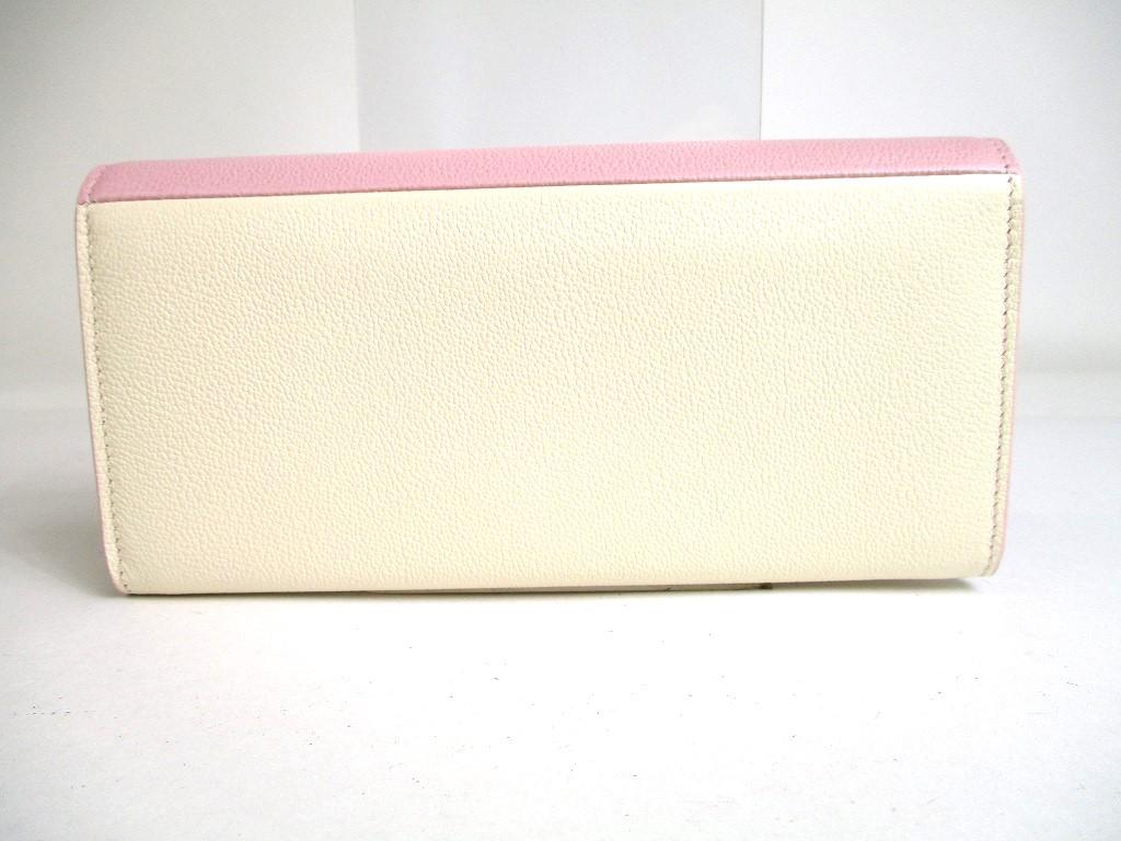 Authentic BVLGARI Light Pink Cream Leather Gold H/W Flap Wallet Continental #a440  Refurbished
