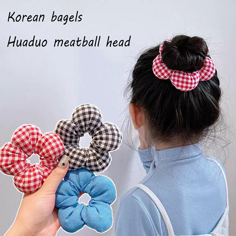Korean Creative Exaggerated Flower Scrunchie Headdress Women Girl Trendy Design Elastic Hair Band Vacation Hair Accessories