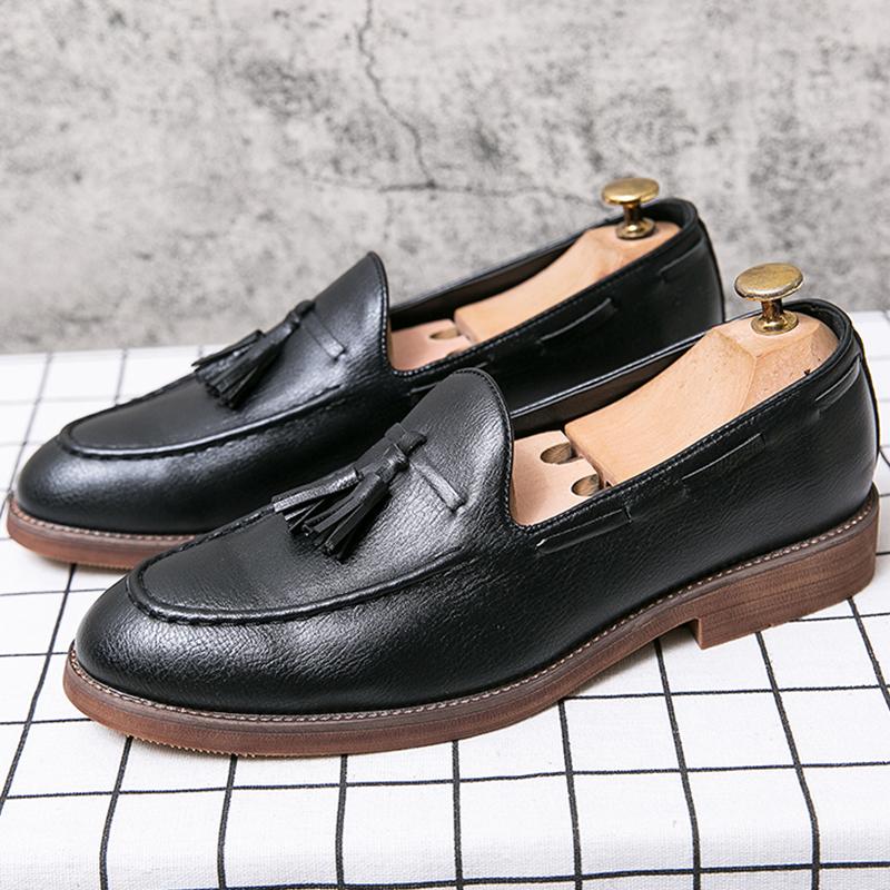 Leather Footwear Men Top Quality Office Business Footwear Dress Shoes Men'S Man Classic Social Tassel Loafer Male Style Leisure