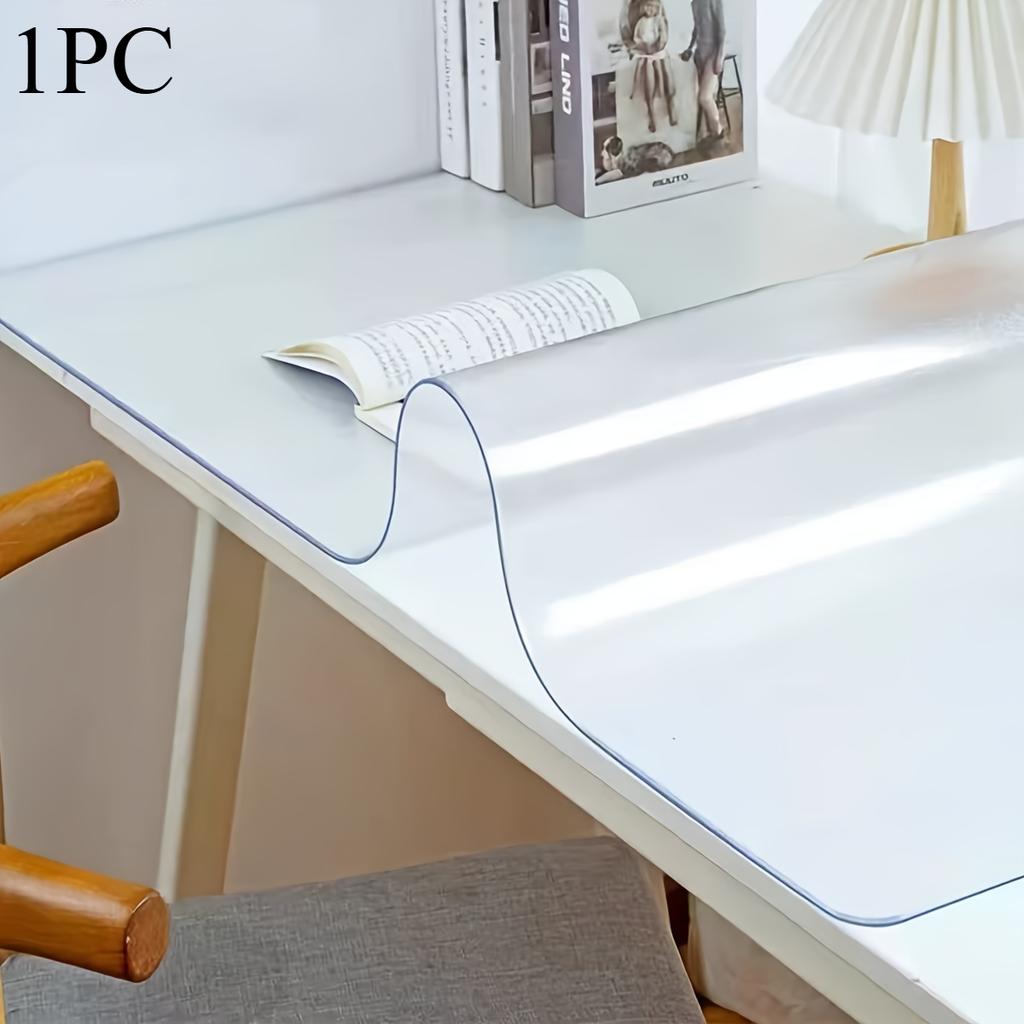 1PC -resistant and waterproof PVC material, rounded corner design, anti-static insulation function, high transparency office and home table mat.