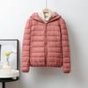 Double-layer fabric Lightweight women's hooded stand-up collar Winter duck down jacket Slim fit