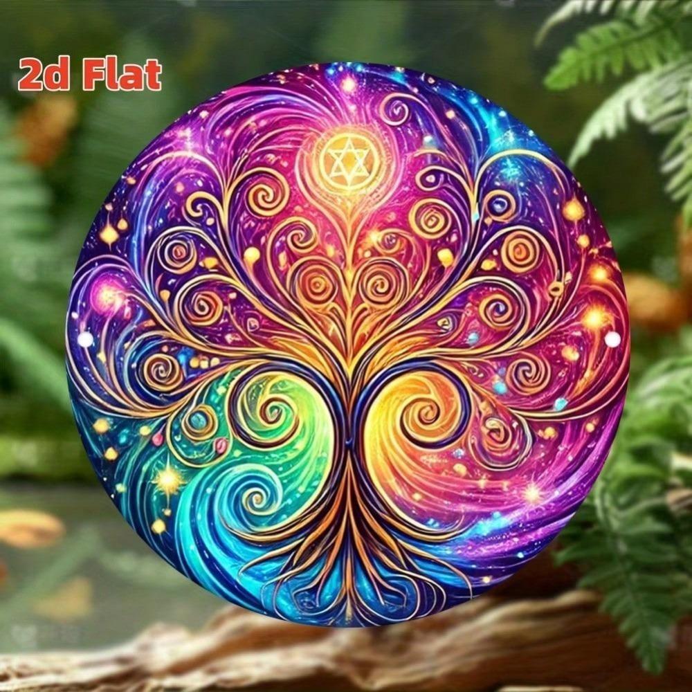 Vintage Metal Wall Art Round Pendant Star Pattern Home Garden Decor