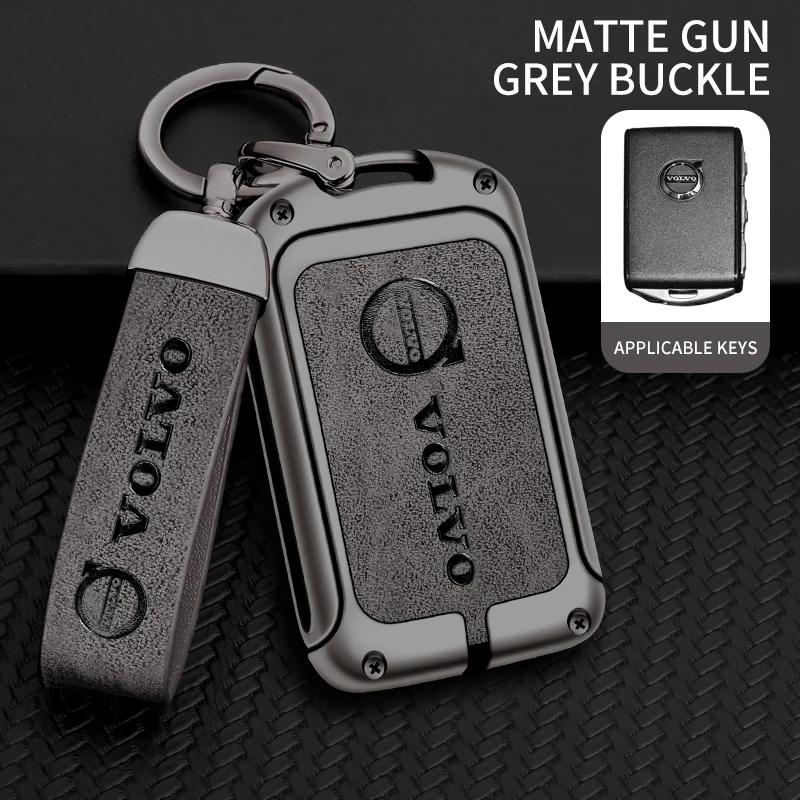 rlcr3 Zinc Alloy Leather Car Remote Key Case Cover Shell for Volvo S60 S90 XC40 XC60 XC90 V60 V90 C40 2017 2018 T5 T6 T8 Polestar 1 2