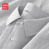 Men's Summer Textured Bubble Gauze Cuban Collar Shirt