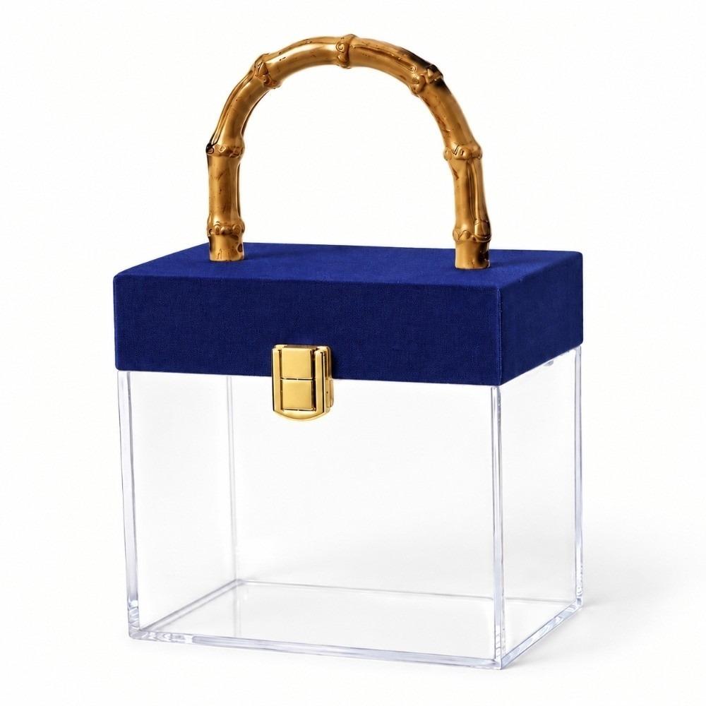 with Bamboo Handle Hand-Held Gift Box Velvet Gift Box Wedding Souvenirs Party Candy Packaging