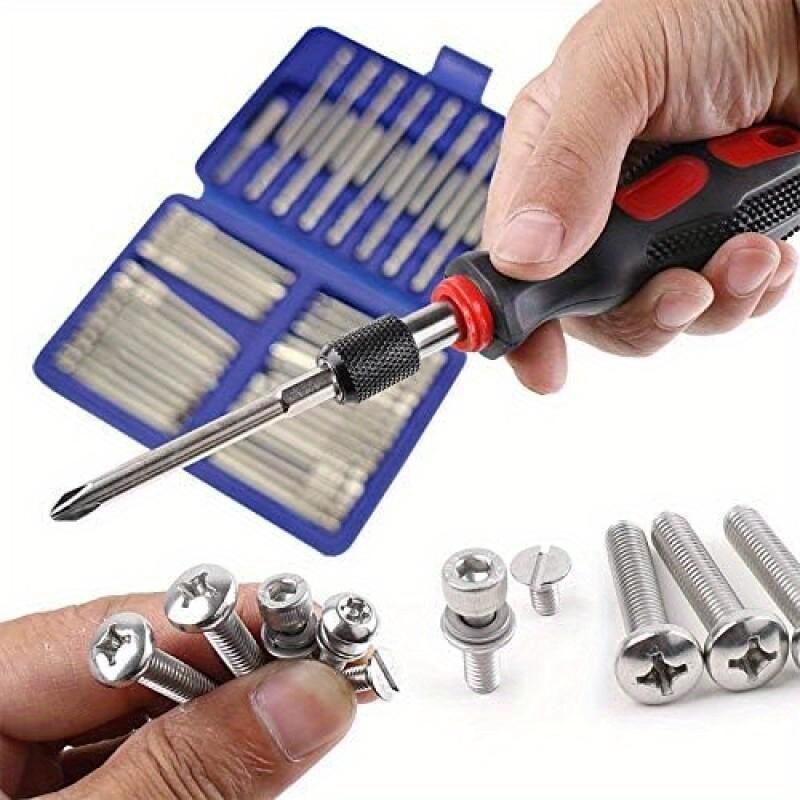 50-Piece Magnetic Screwdriver Bit Set - Extra-Long 75mm, Multifunctional & Durable, Perfect for DIY & Professional Use