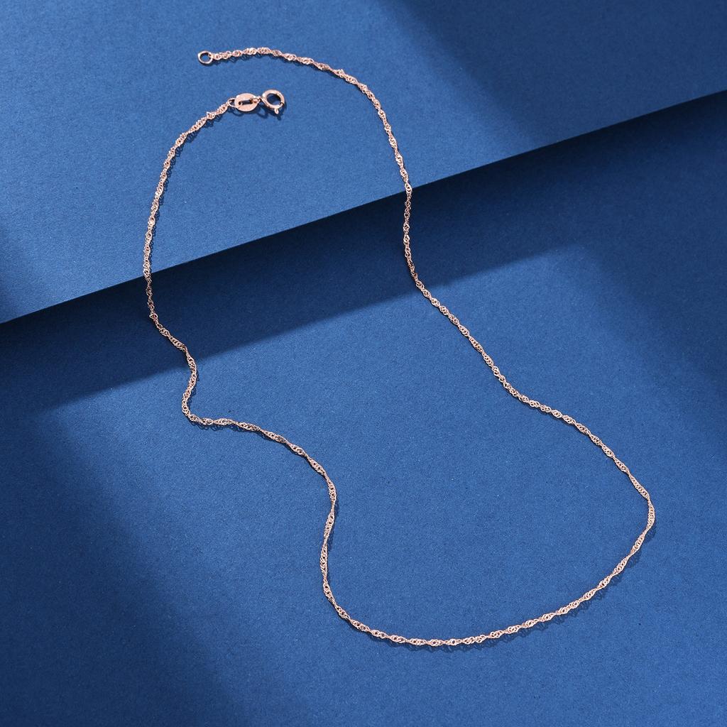 925 Sterling Silver Thin Chain , 1.5mm Singapore Necklace, Twist Chain, Gold-plated,Pendant Assembly Chain