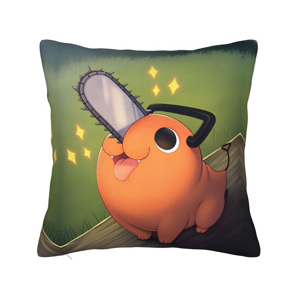 Anime C-Chainsaw Man Pochita  Pillow Cover  Comfy Cushion Cover Vintage Pillow Case For Living Room Sofa