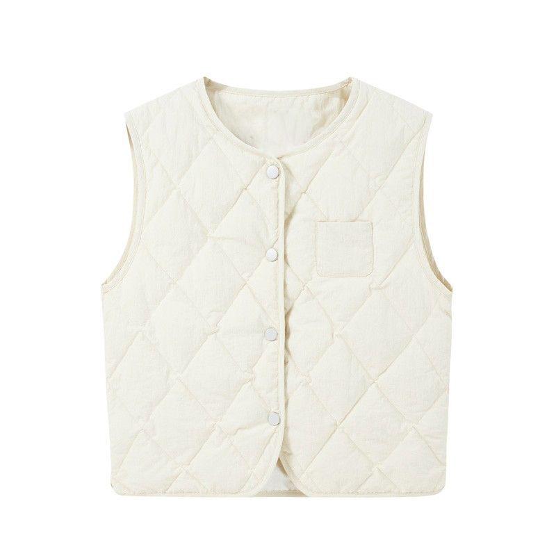 

Двухцветная стеганая хлопковая куртка со съемным жилетом для женщин - Универсальный слой с круглым вырезом или воротником, идеально подходит для тепла осенью и зимой. XL 140-165 lbs грязно-белый