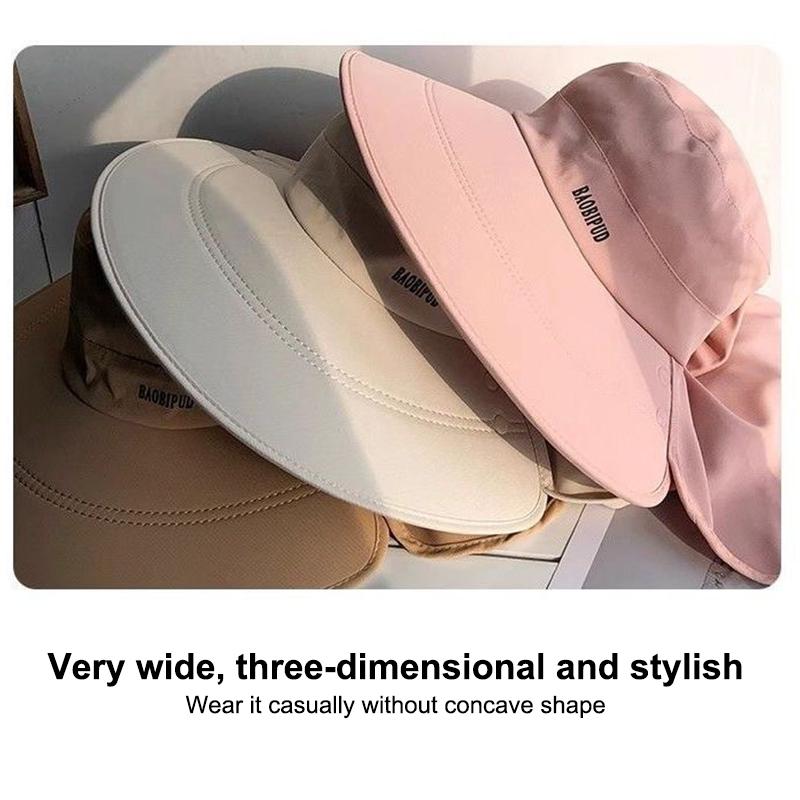 Wide Brim Foldable Shawl Hat Anti Uv Adjustable Integrated Face Mask Fisherman Hat Large Brim Sun Hat Tea Picking Hat Summer