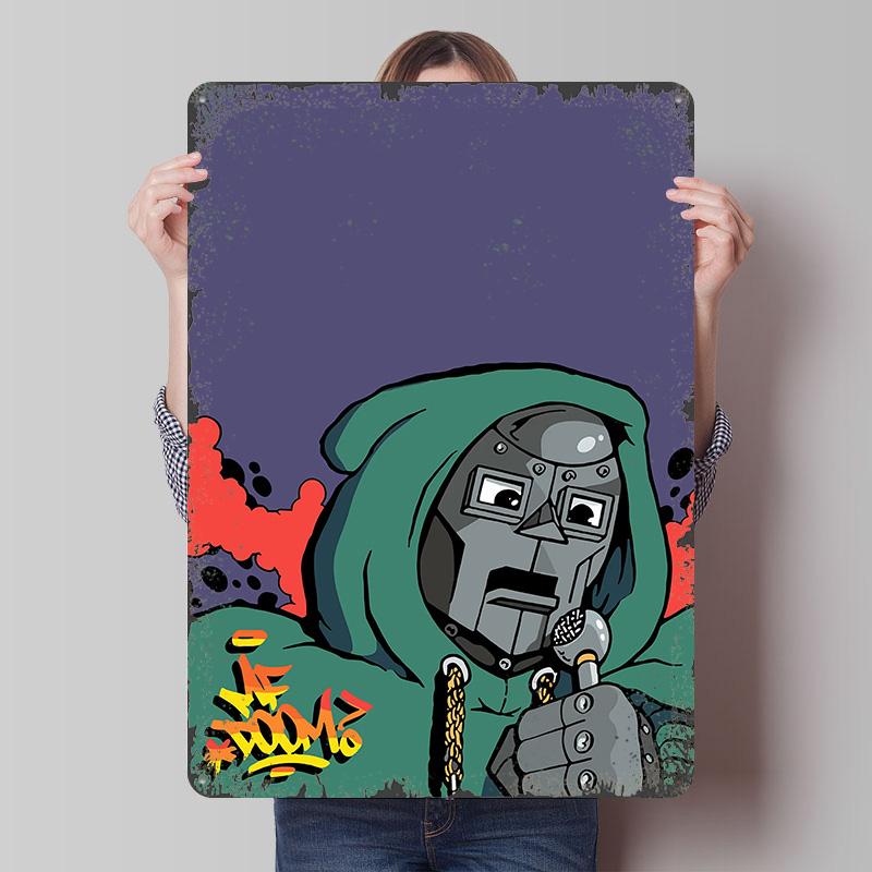 MF DOOM Tinplate Poster Customized Wall Art Vintage Retro Metal Signs for Gaming Room Decoration At Home Desk Decor Wand Deko