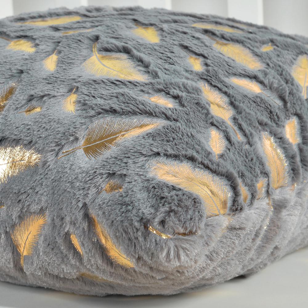 2pcs Fur Throw Pillow Cover Solid Color Bronzing Feather Plush Cushion Cover Pillowcase   for Car/Sofa/Bed/Home Decorative 4545