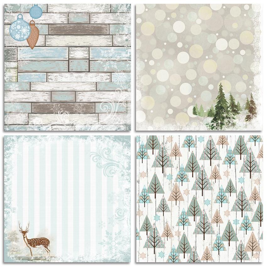 24 fogli Suoni di neve Natale Carta artigianale Fustelle Arte Sfondo Origami Scrapbooking Creazione di biglietti
