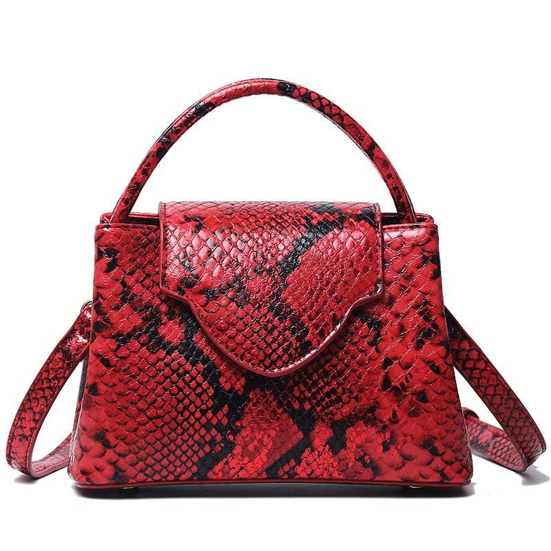 2026 Snake Ostrich Shoulder Crossbody Bag Small PU Leather Flap Women