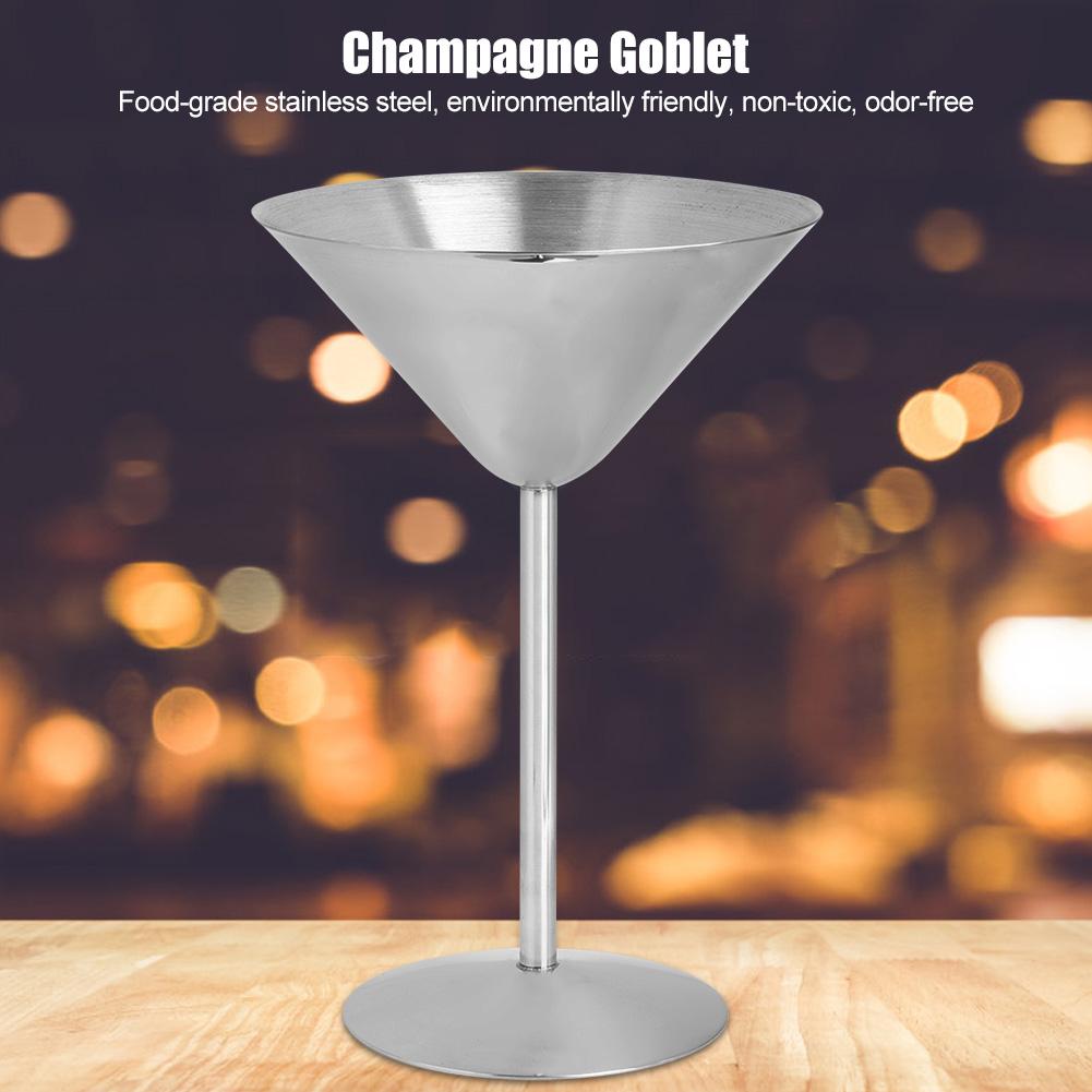 304 Stainless Steel Cocktail Champagne Goblet Red Wine Glass Party Decoration Bar Utensils