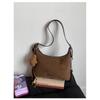 New Retro Commuter Large Capacity Matte Texture Shoulder Bag Suede Leather Commuter Tote Bag Underarm Bag