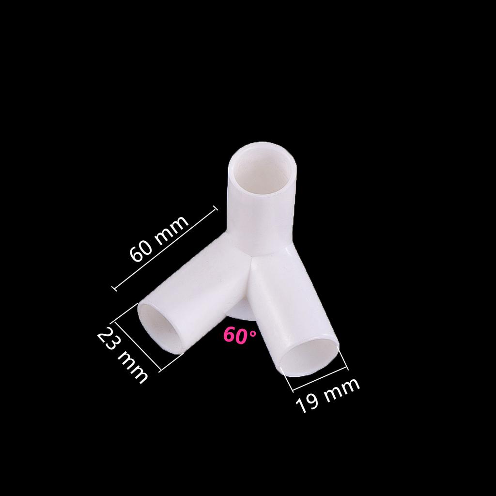 5 Pcs Inner diameter 19mm PVC Straight Connector Joint 60/90/120/135 Degree Tee Connector Pipe Fitting DIY Tent Fixed Fittings