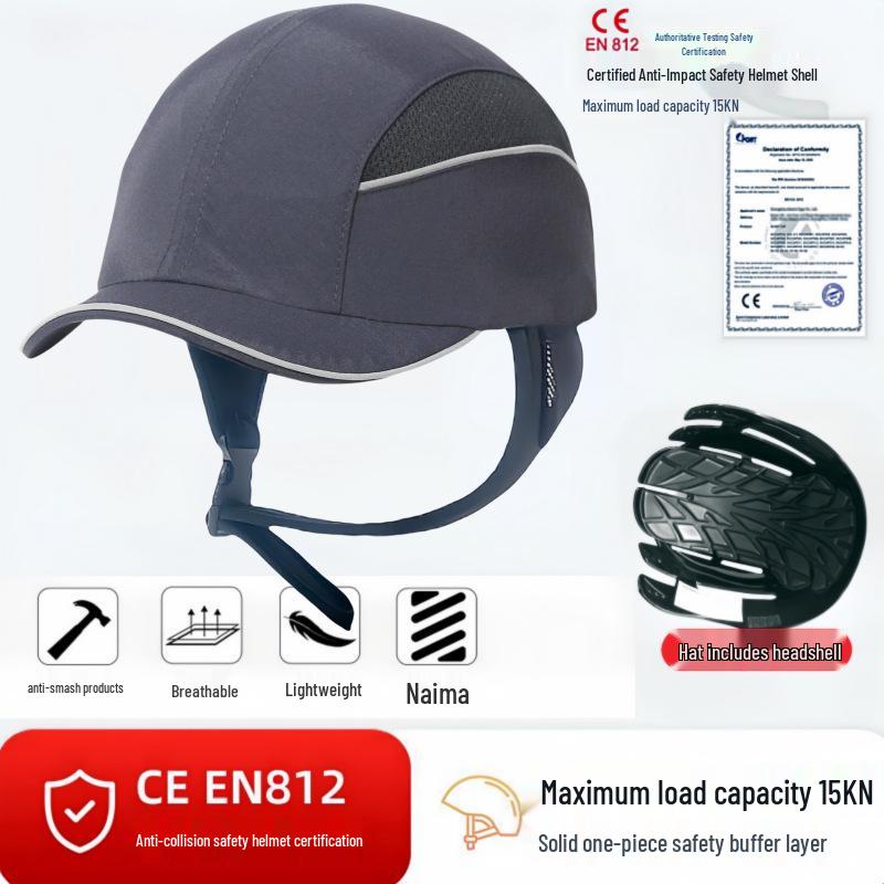 Căciulă de siguranță ușoară, respirabilă, din bumbac, cu căptușeală ABS - Rezistentă la impact și cădere