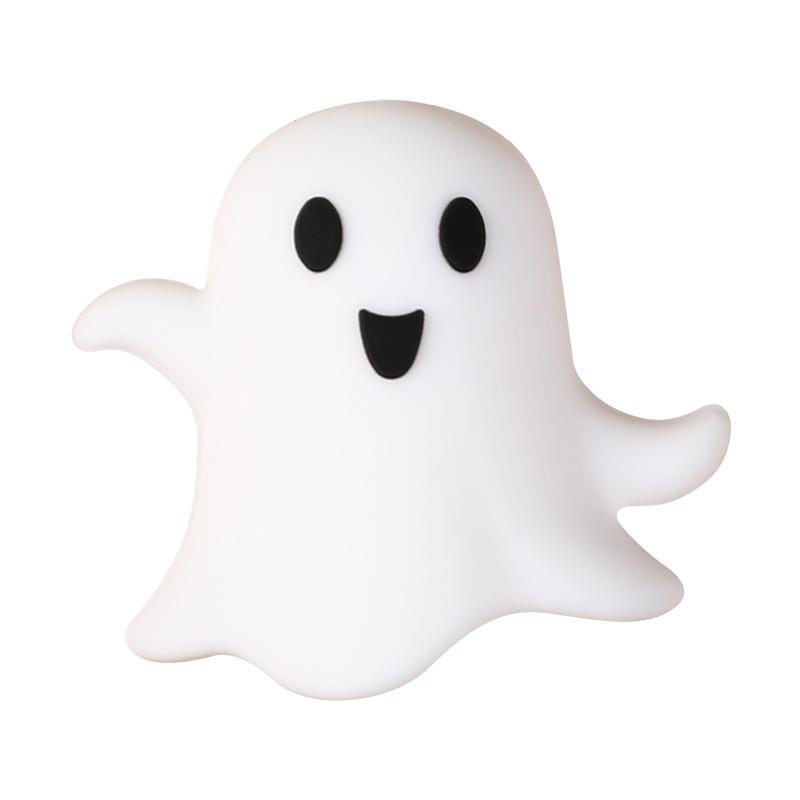 6pcs Halloween Themed Silicone Beads 3D Creative Bat Spooky Pumpkins Focal Beads DIY Jewelry Lanyards Crafting Party Decoration