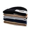 Winter Wool Knitted Hat Men's Fleece Thick Color Block Hat Outdoor Cycling Windproof Cap