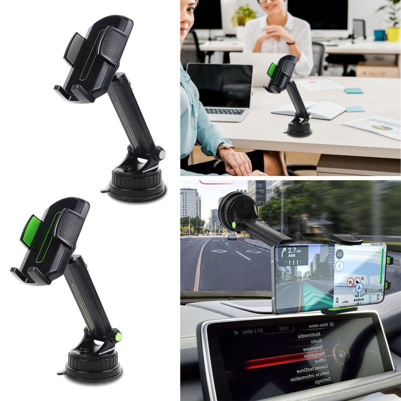 Car Phone Holder Windshield Mount for 60-96mm Width Devices Dashboard Sturdy Stand Cradle