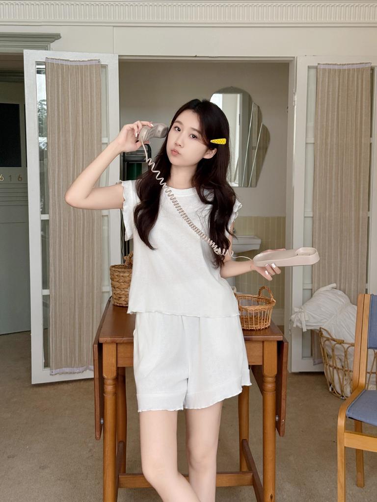 Pure Cotton Pajamas Women's Summer Korean Girls' Loose and Versatile Short-sleeved Shorts Can Be Worn Outside Loungewear Two-piece Set