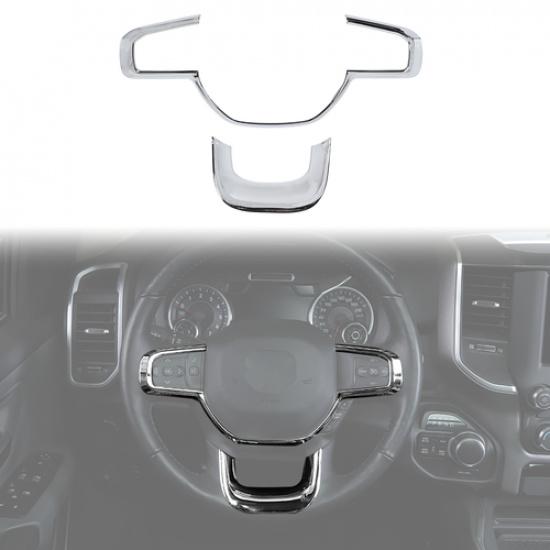 Steering Wheel Decor Cover Trim Frame for Dodge Ram 1500 2018- Accessories