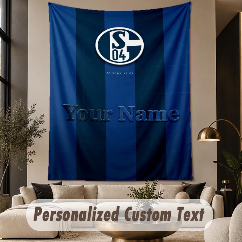 Custom Text Tapestry Schalke 04 FC Print Wall Tapestry Indoor Living Room Wall Decor