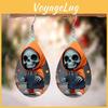 Themed Halloween Hooded Jacket Skull Pattern Droplet Shaped Earrings Acrylic