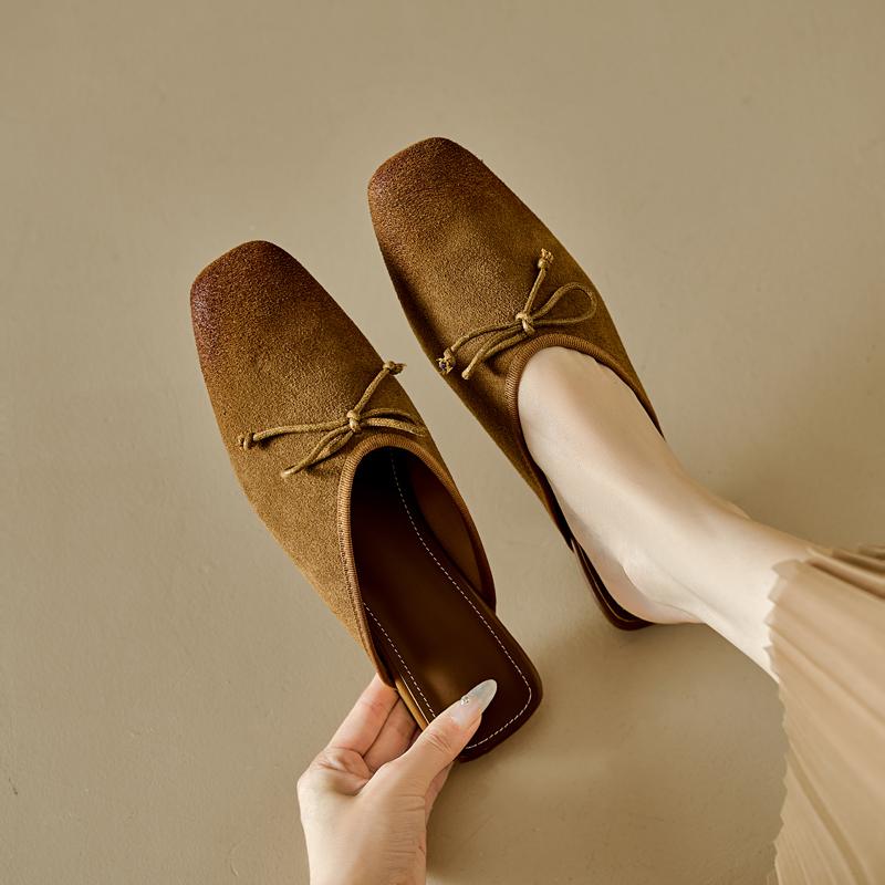 

Мода 2025 Новые летние женские мюли из натуральной кожи, женская обувь с квадратным носком и массивным каблуком, туфли с закрытым носком, сандалии-слингбэки, шлепанцы 34 коричневый