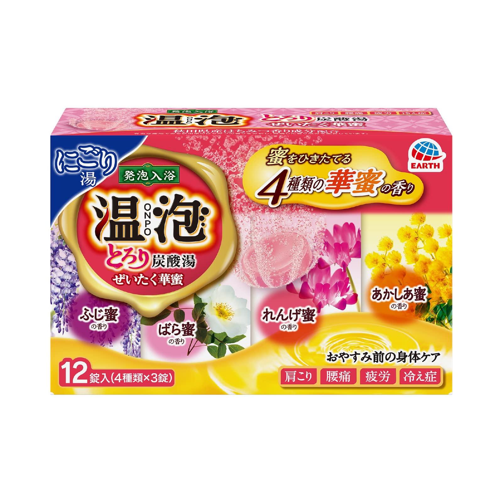 

ONPO Bath Thick Carbonated Luxurious Flower 4 Flavors Flavors x 3 12 Additives, Bath, Honey, [4 Tablets, Tablets]