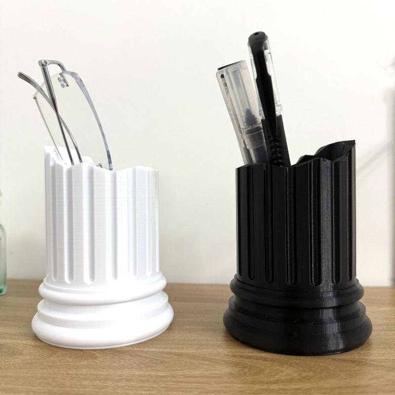 Ancient Greek Style Roman Pillar Pen Holder Roman Column Stone Pillar Pencil Holder Irregular Storage Box Makeup Brush Container
